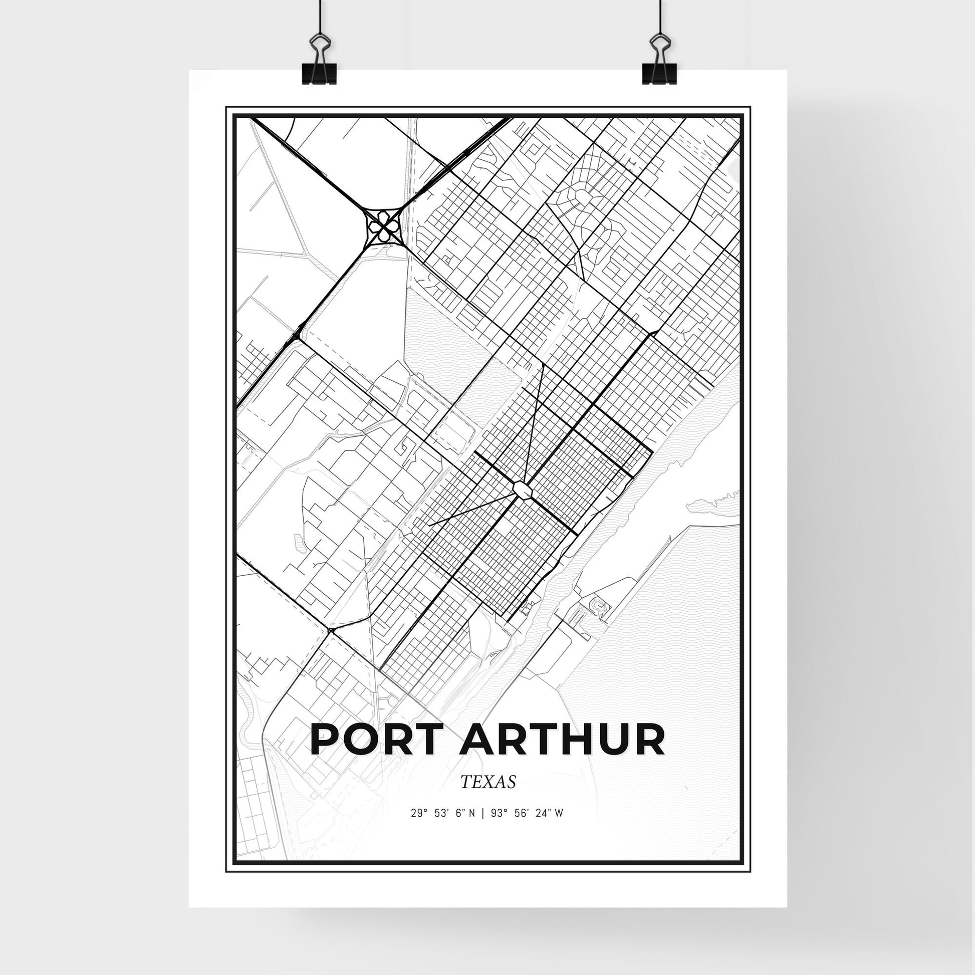 Port Arthur Texas - Premium City Map Poster