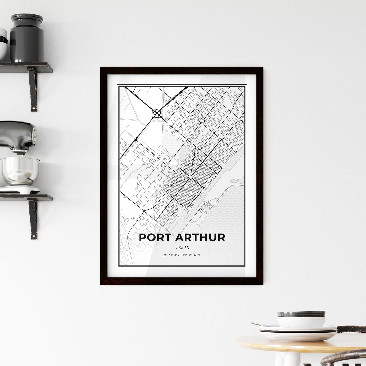 Port Arthur Texas - Minimal City Map