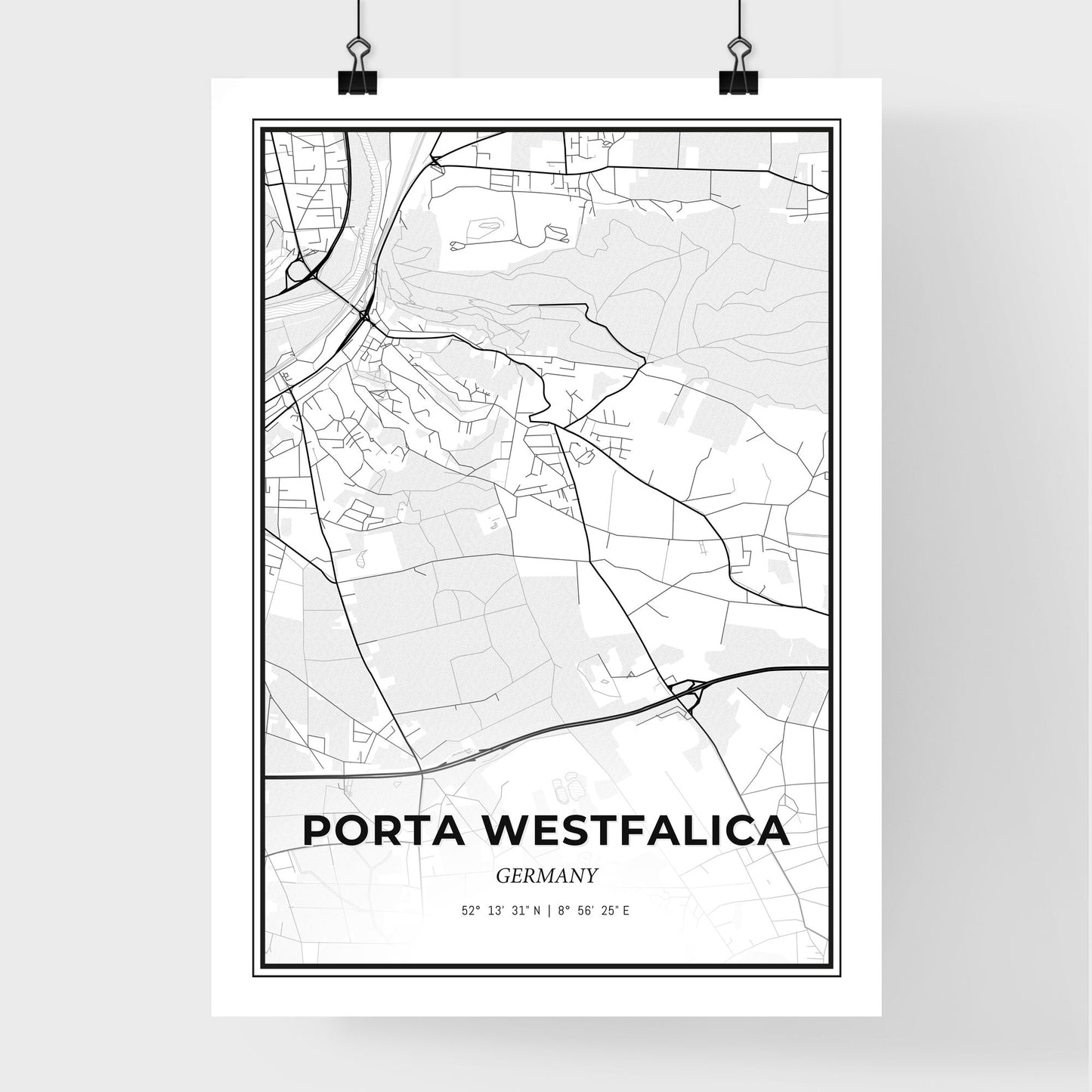 Porta Westfalica Germany - Premium City Map Poster