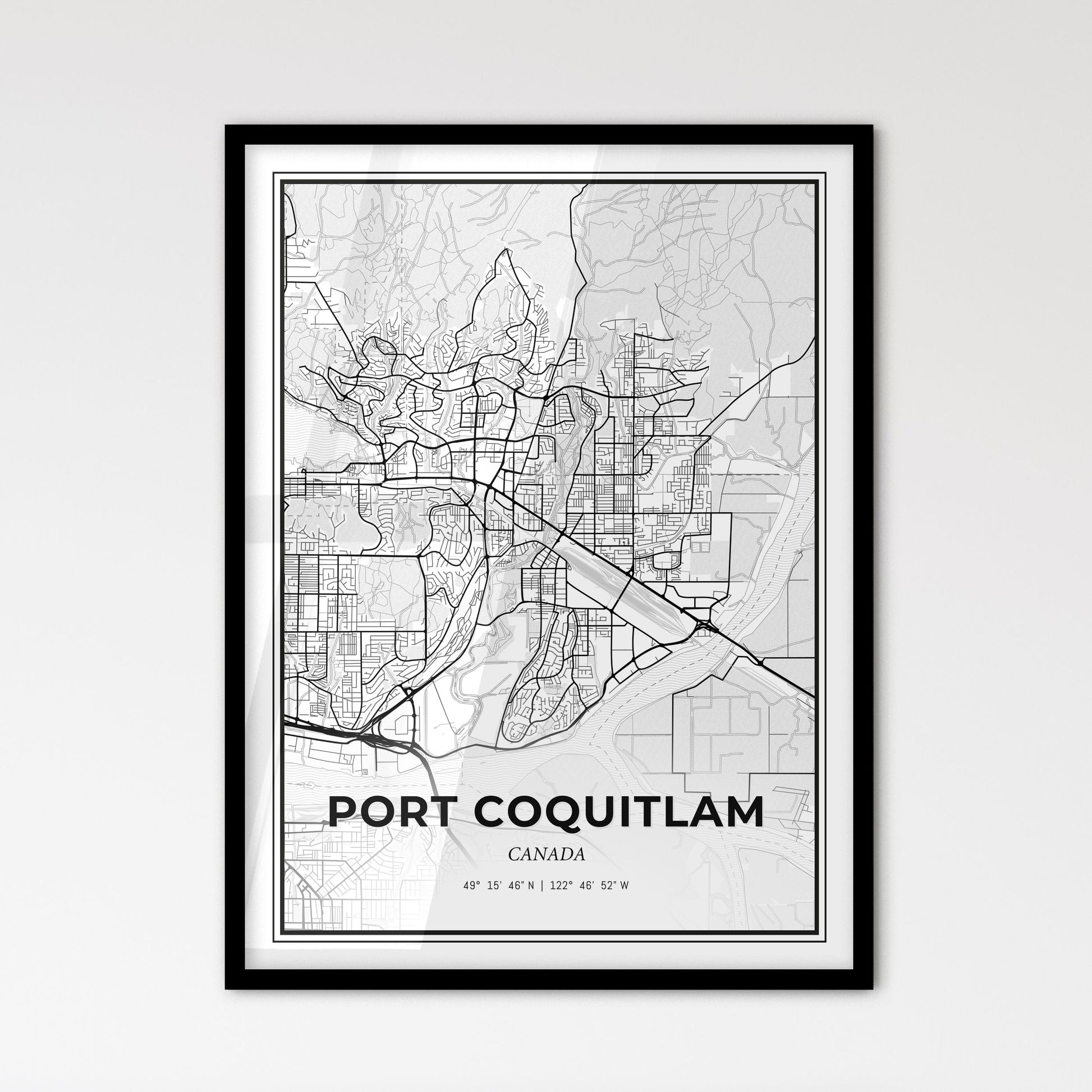 Port Coquitlam Canada - Scandinavian Style City Map for Modern Home Decor