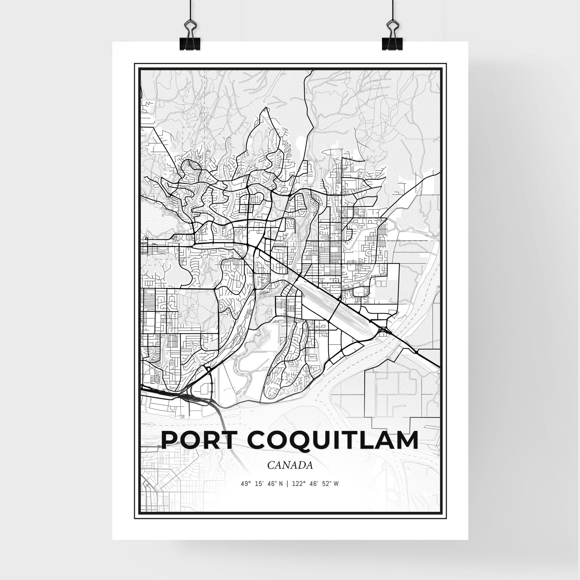 Port Coquitlam Canada - Premium City Map Poster