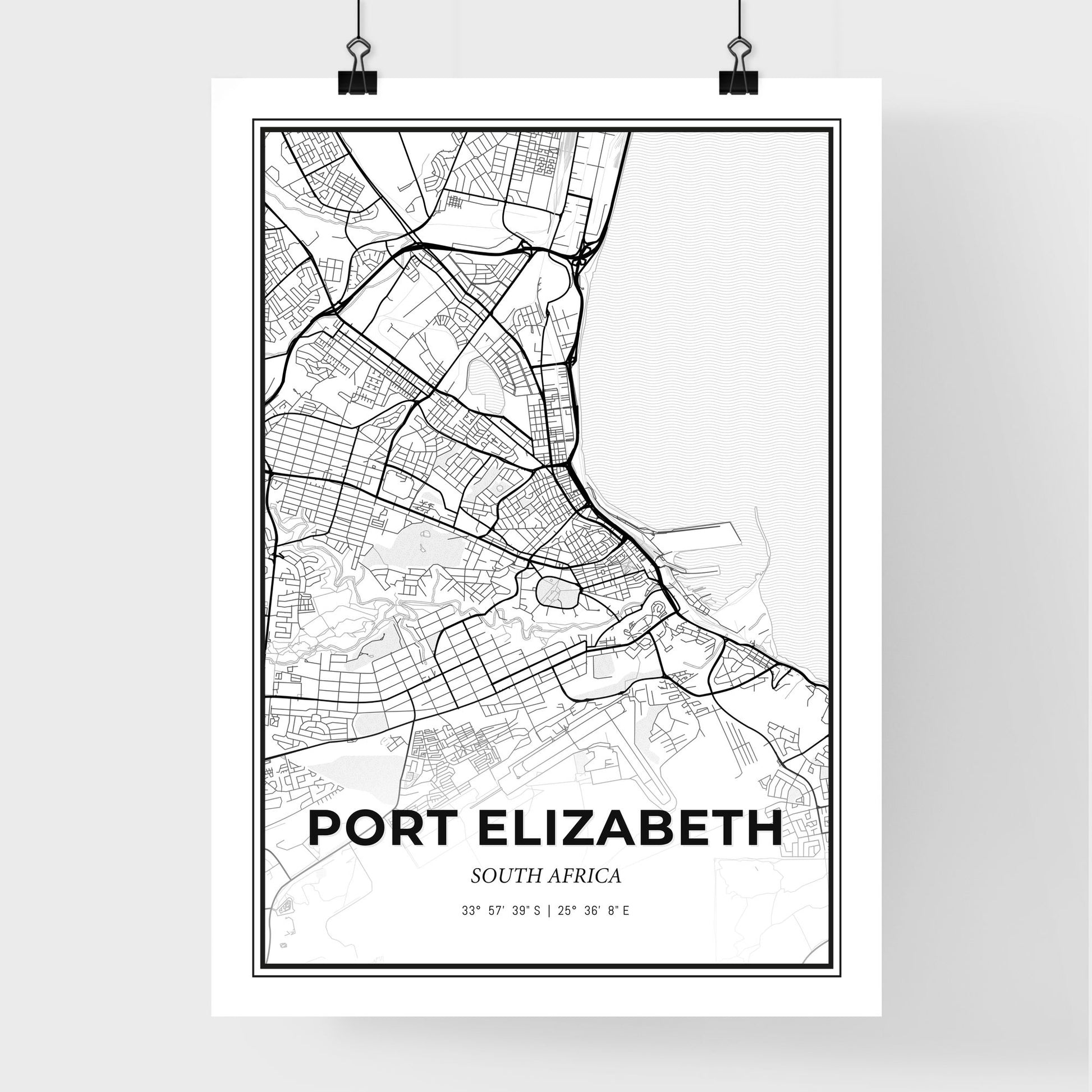 Port Elizabeth South Africa - Premium City Map Poster