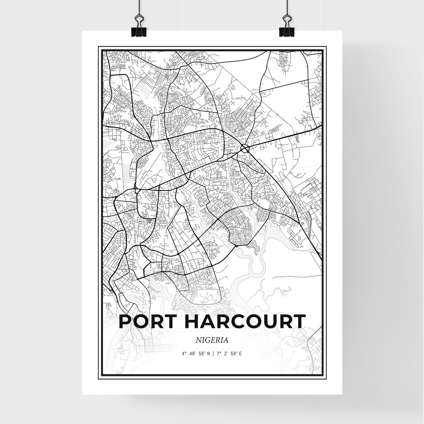 Port Harcourt Nigeria - Premium City Map Poster