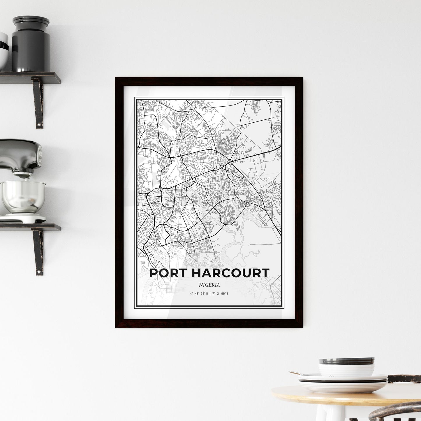 Port Harcourt Nigeria - Minimal City Map