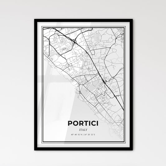 Portici Italy - Scandinavian Style City Map for Modern Home Decor