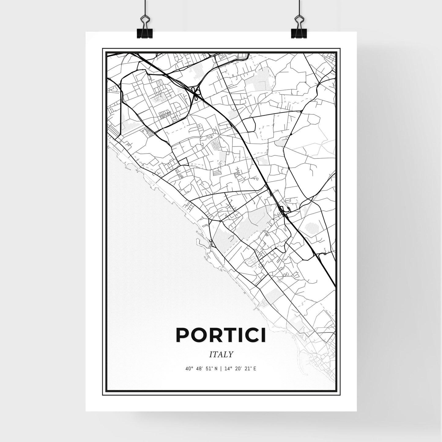 Portici Italy - Premium City Map Poster