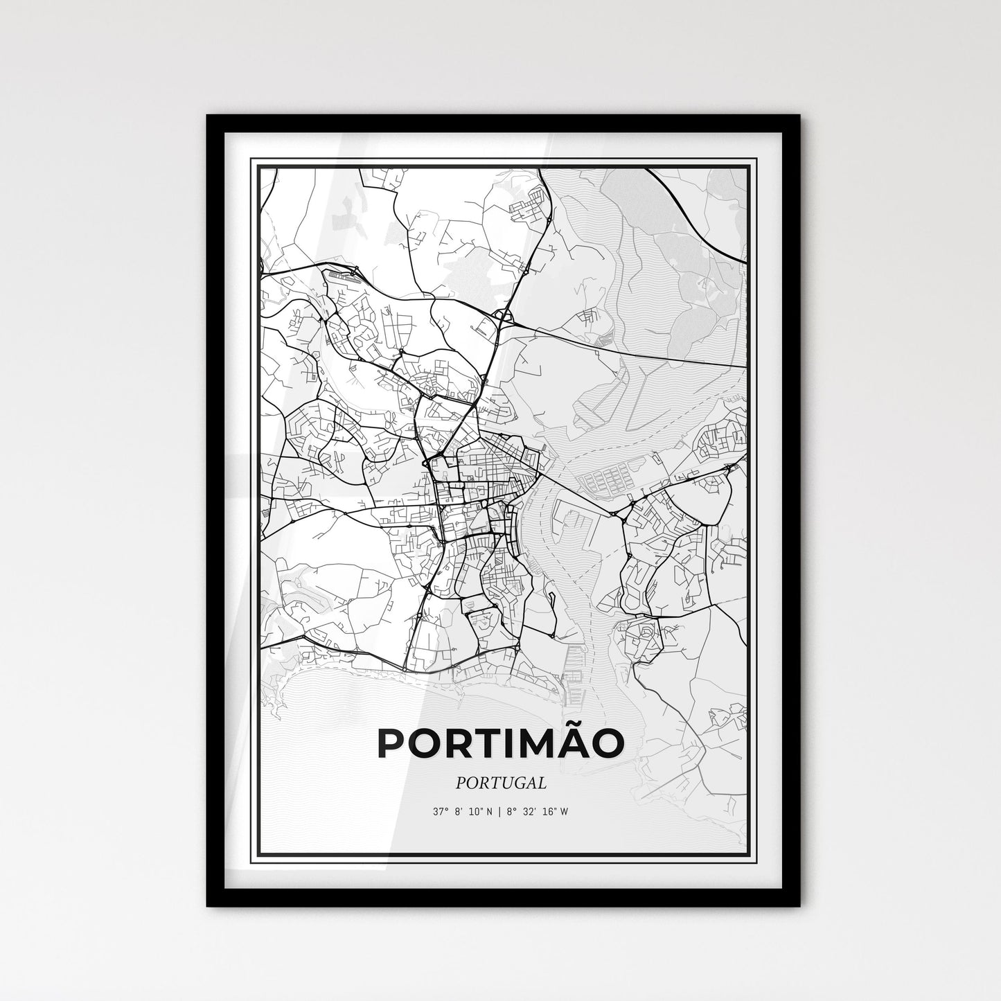 Portimão Portugal - Scandinavian Style City Map for Modern Home Decor