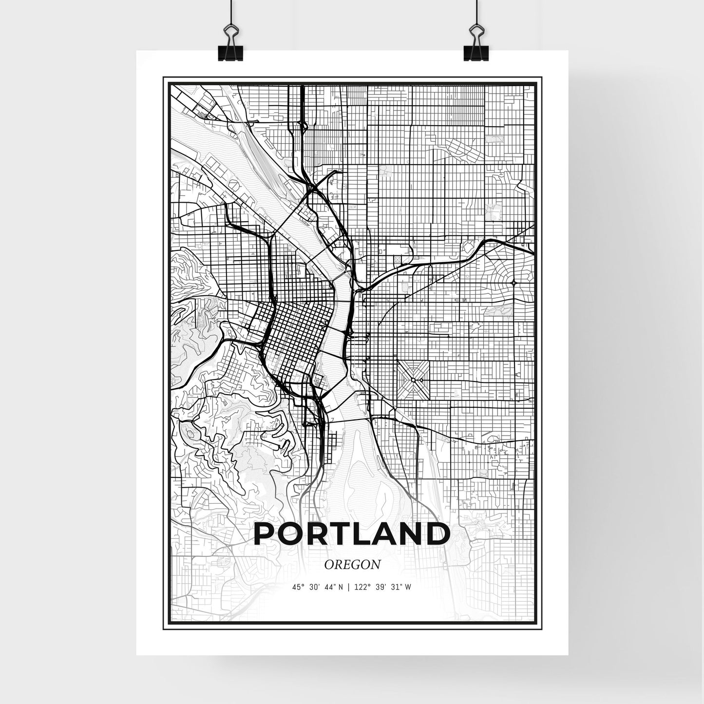 Portland Oregon - Premium City Map Poster