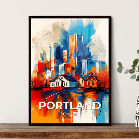 Vibrant Portland, Oregon - A Painting Of A City