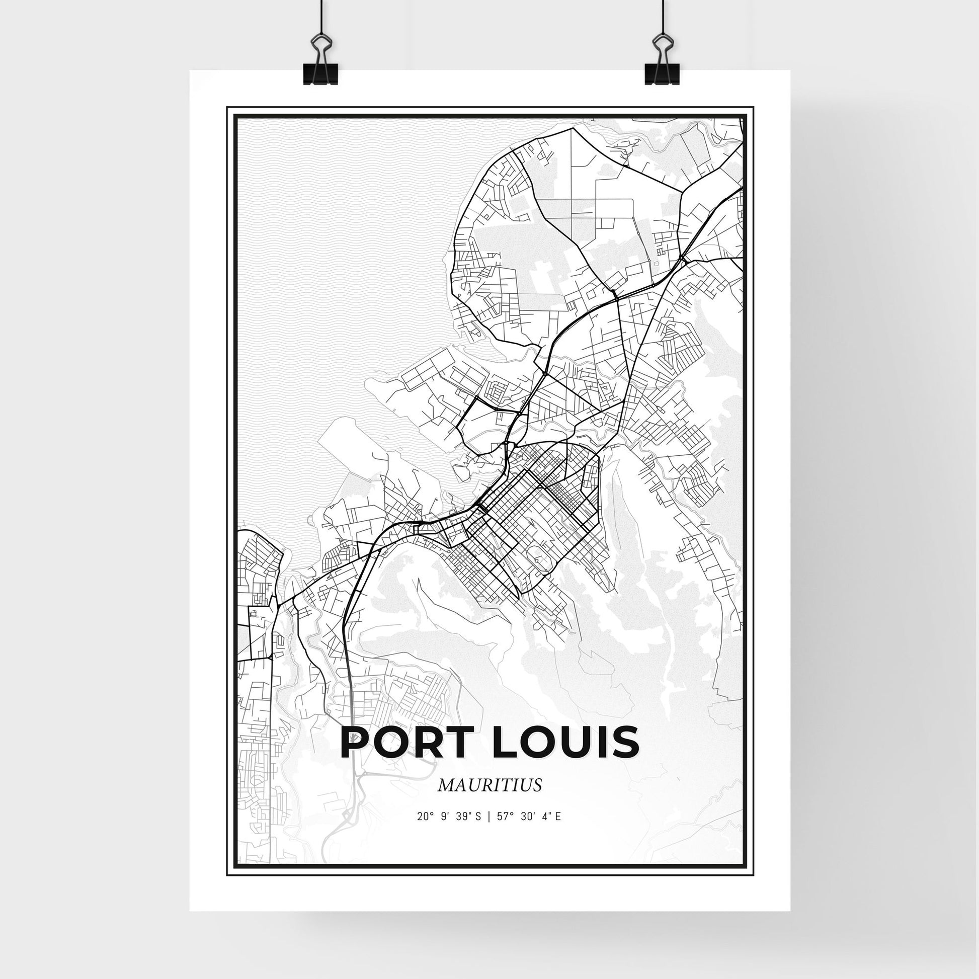 Port Louis Mauritius - Premium City Map Poster