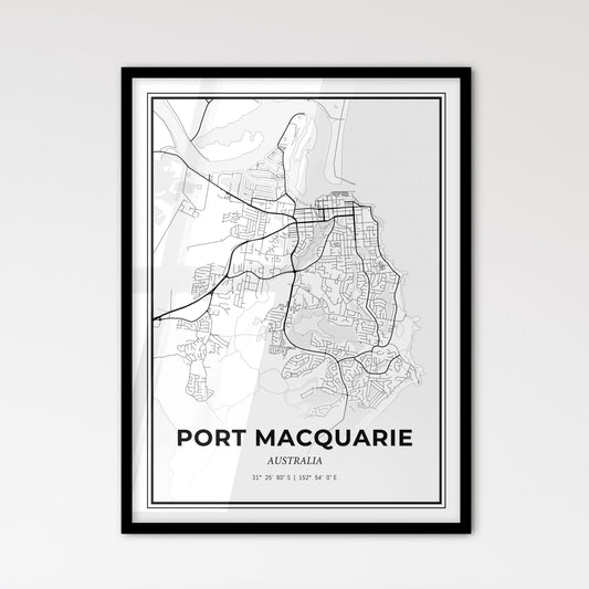 Port Macquarie Australia - Scandinavian Style City Map for Modern Home Decor