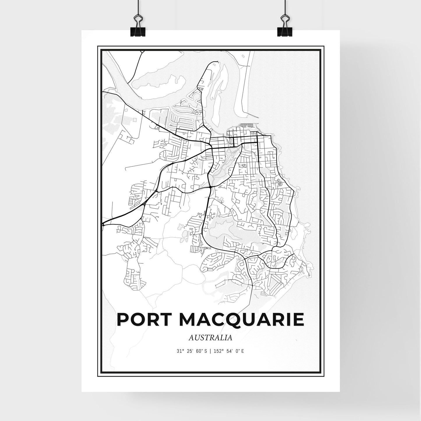 Port Macquarie Australia - Premium City Map Poster