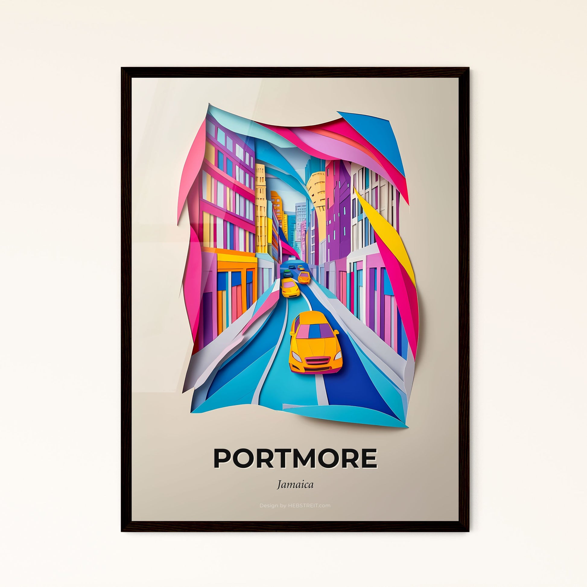 Vivid Portmore, Jamaica, Papercut Print