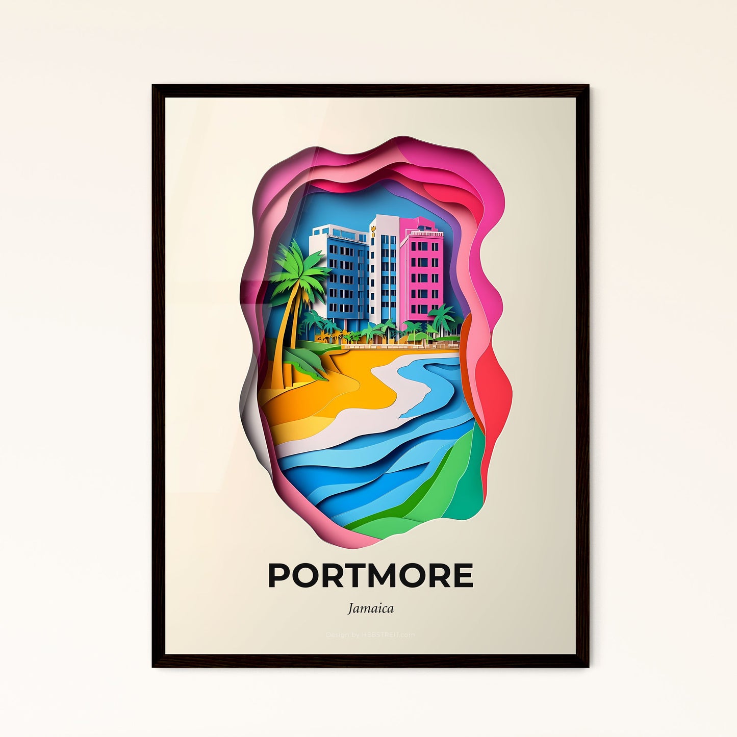 Vivid Portmore, Jamaica, Papercut Print