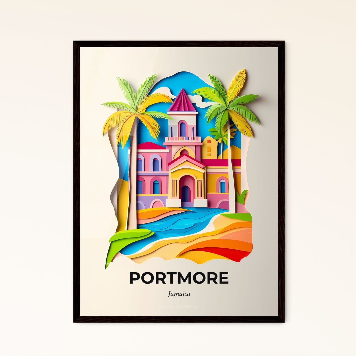 Vivid Portmore, Jamaica, Papercut Print