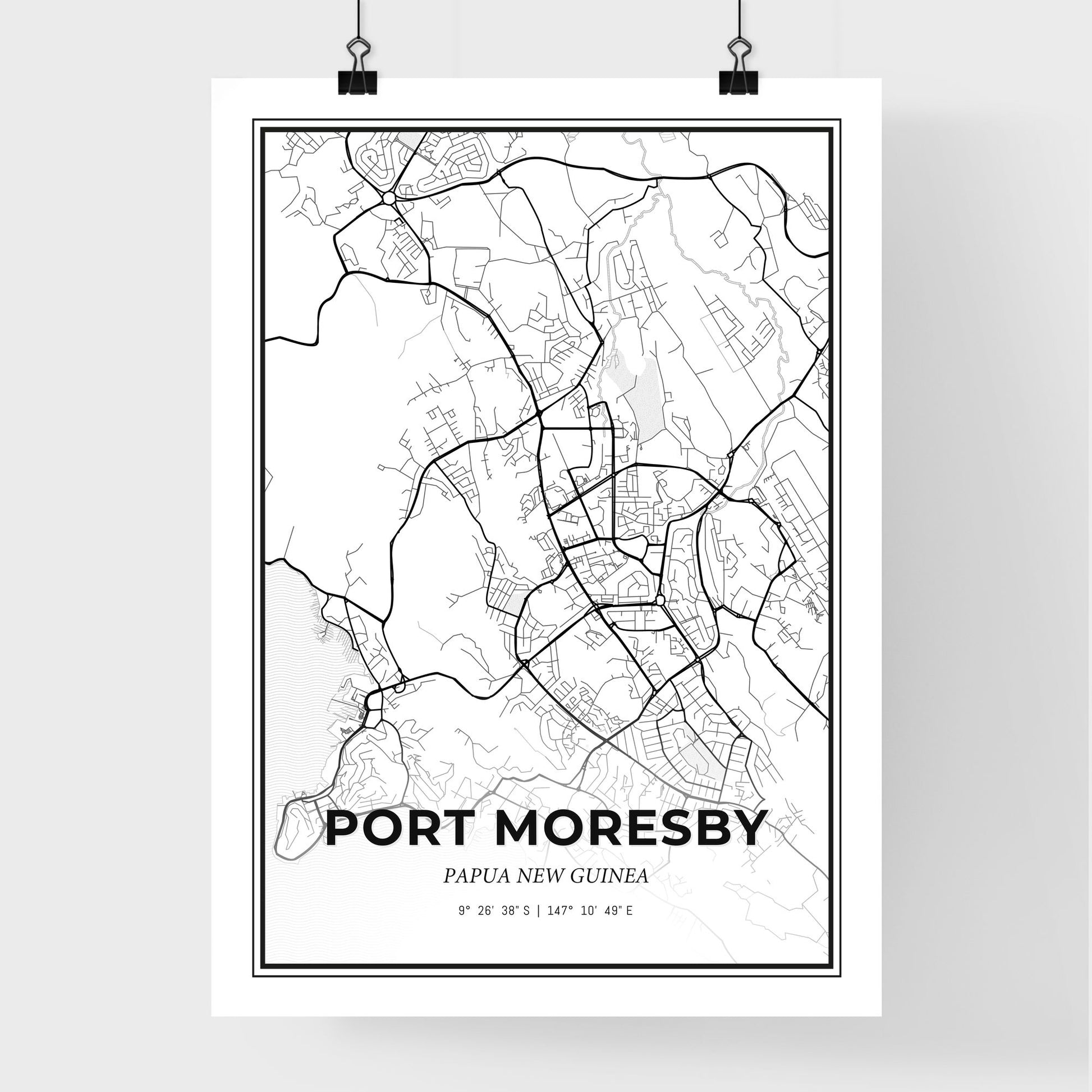 Port Moresby Papua New Guinea - Premium City Map Poster