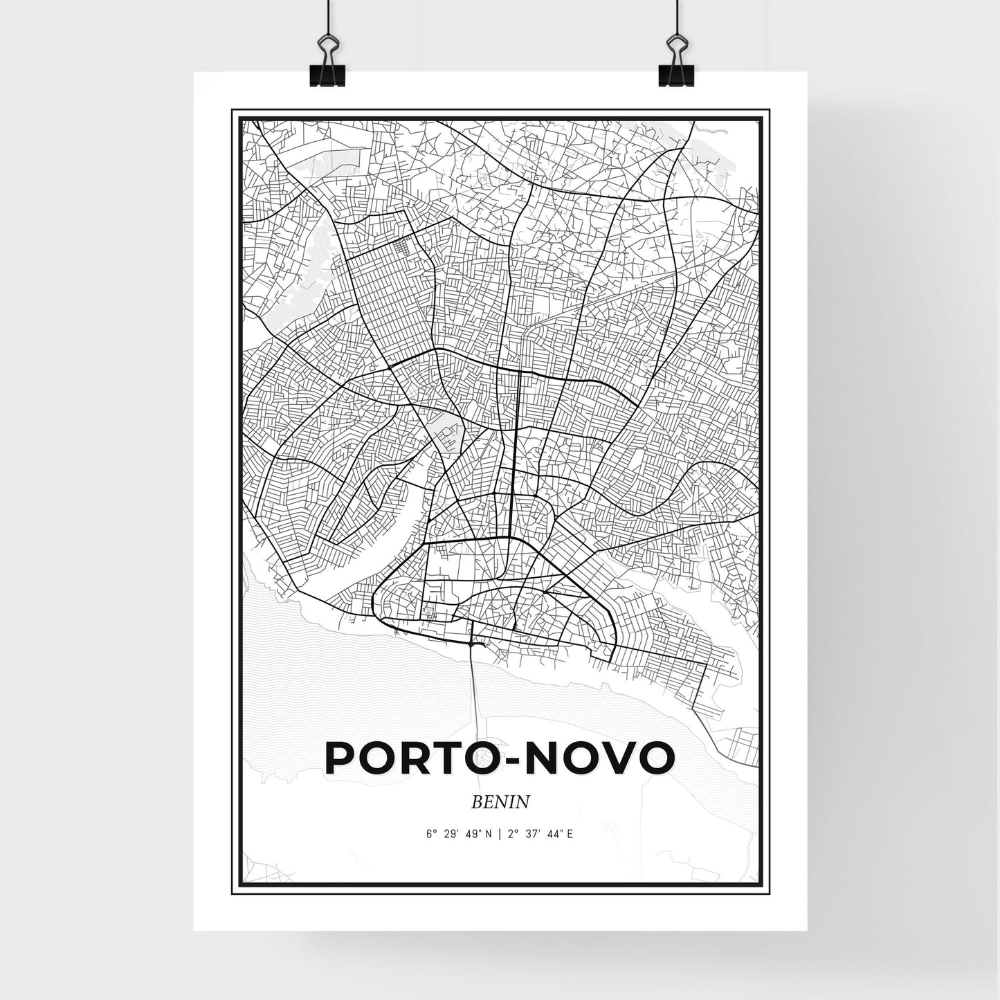 Porto-Novo Benin - Premium City Map Poster