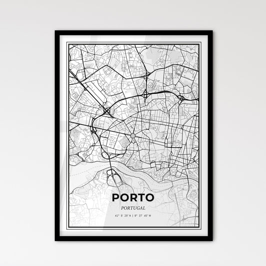 Porto Portugal - Scandinavian Style City Map for Modern Home Decor