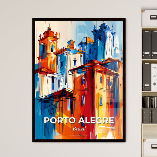 Vibrant Porto Alegre, Brazil - A Painting Of A Building