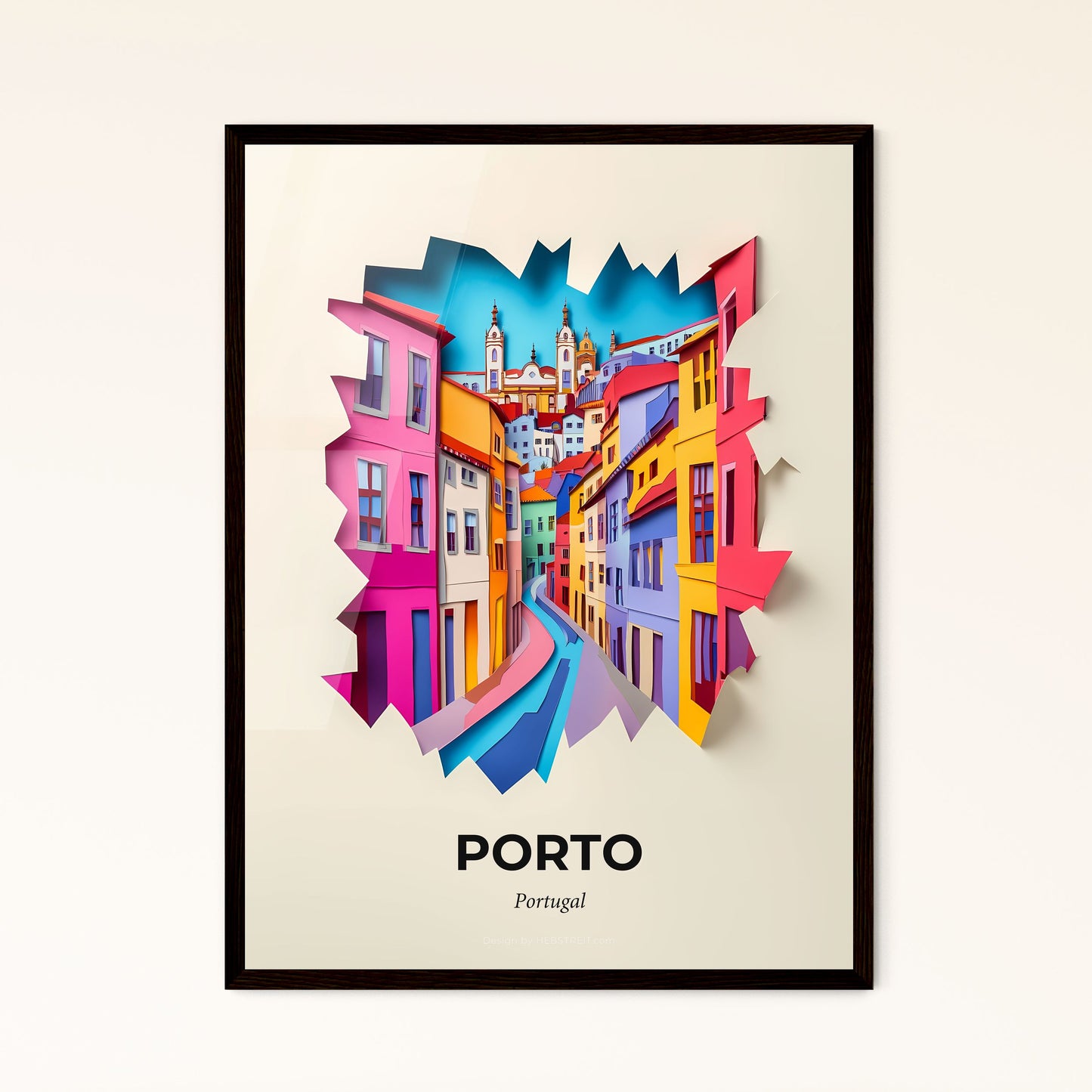 Vivid Porto, Portugal, Papercut Print