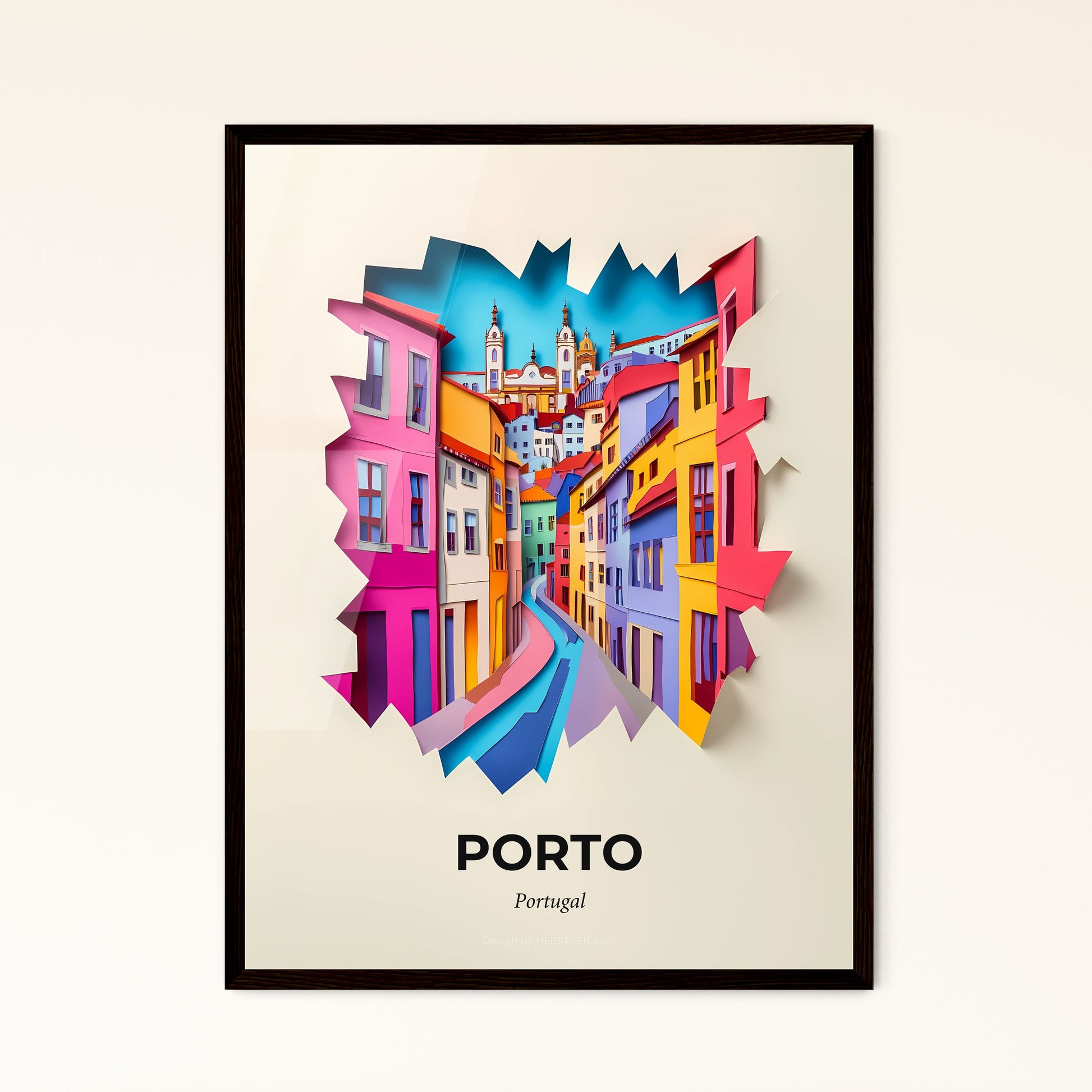 Vivid Porto, Portugal, Papercut Print