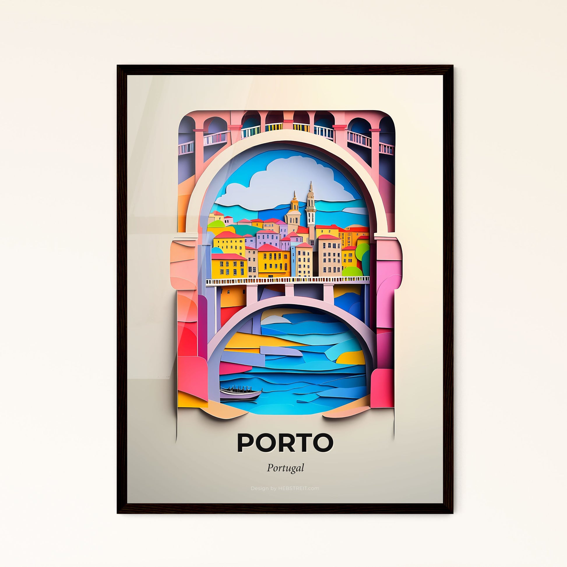 Vivid Porto, Portugal, Papercut Print