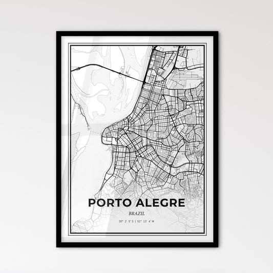 Porto Alegre Brazil - Scandinavian Style City Map for Modern Home Decor