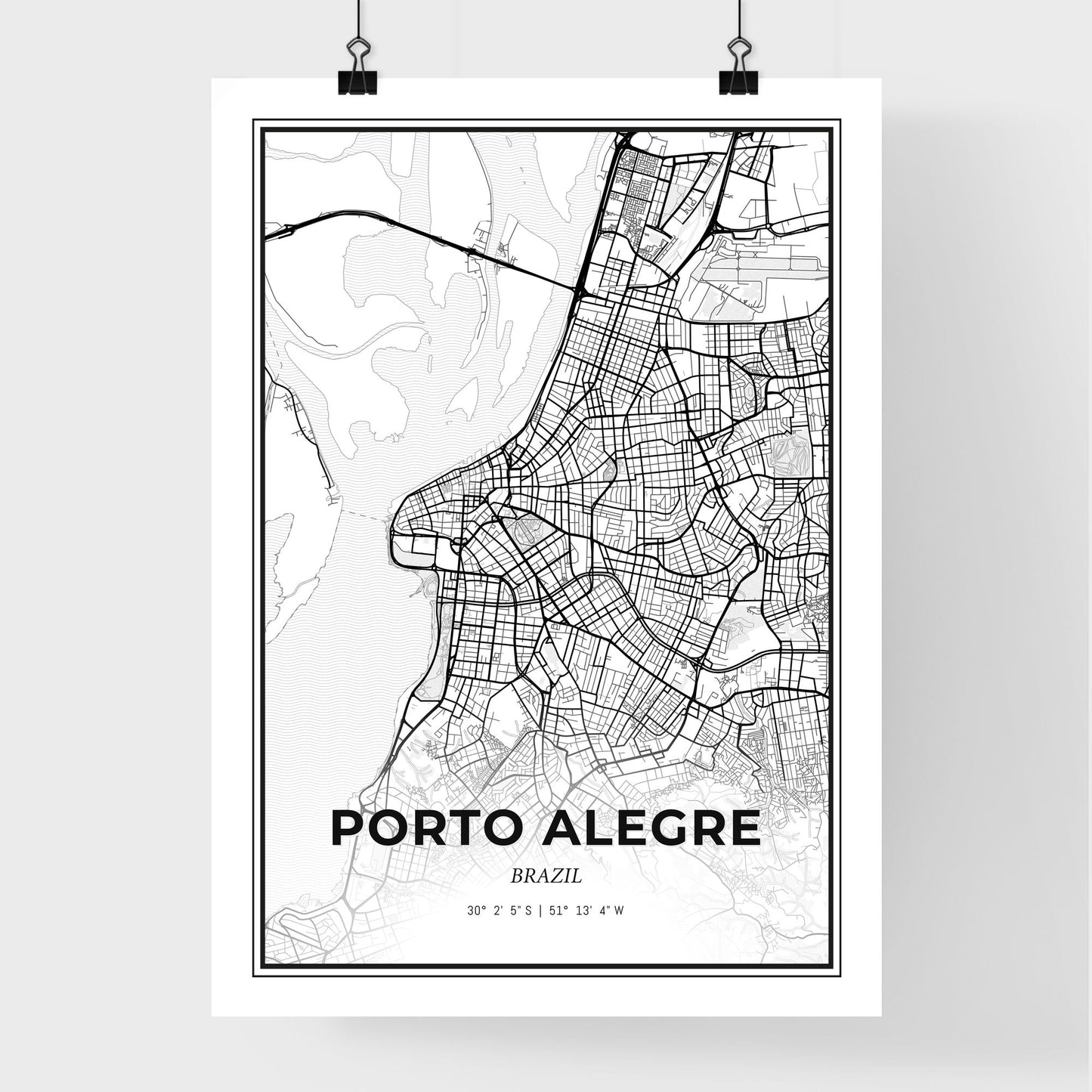 Porto Alegre Brazil - Premium City Map Poster