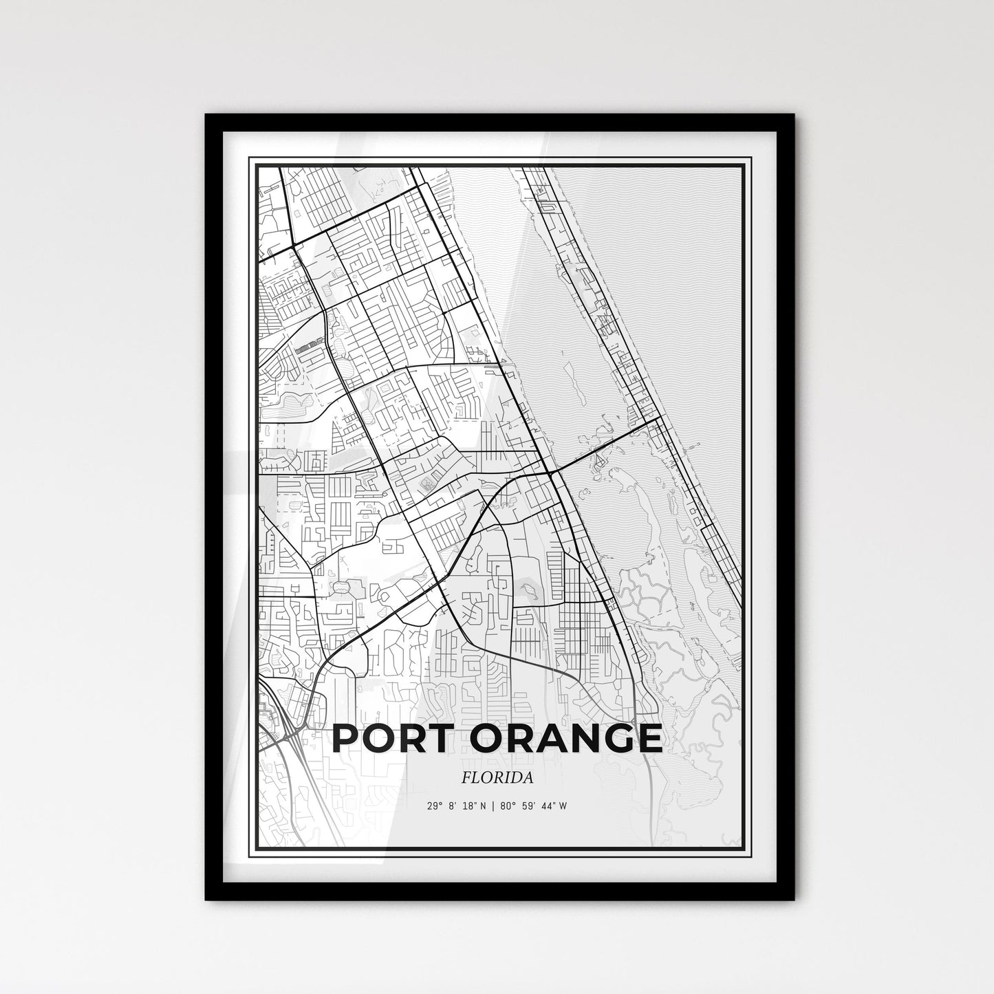 Port Orange Florida - Scandinavian Style City Map for Modern Home Decor