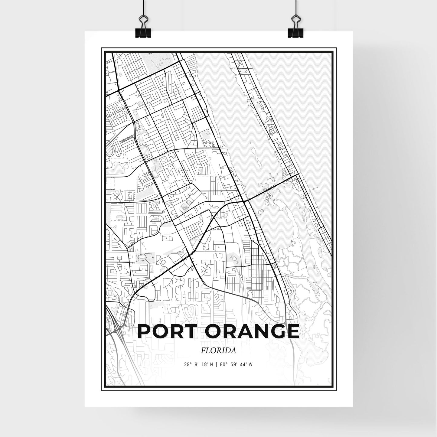 Port Orange Florida - Premium City Map Poster