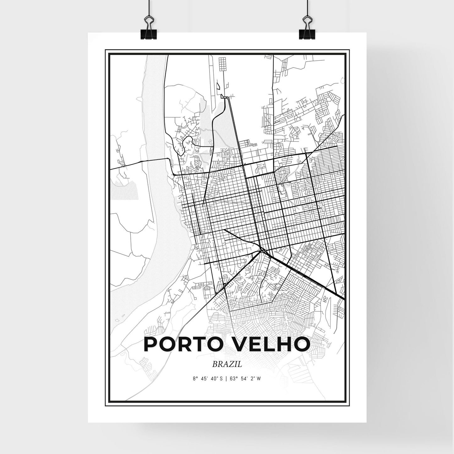 Porto Velho Brazil - Premium City Map Poster