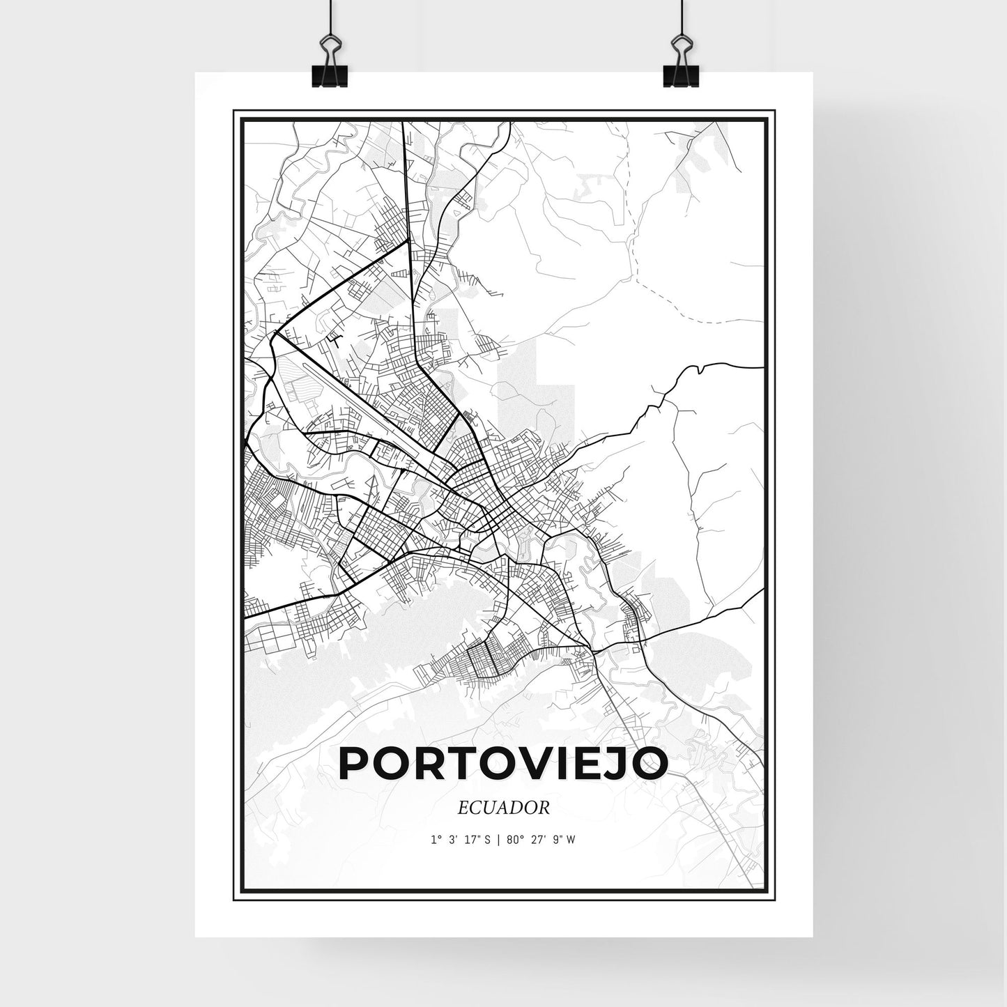 Portoviejo Ecuador - Premium City Map Poster