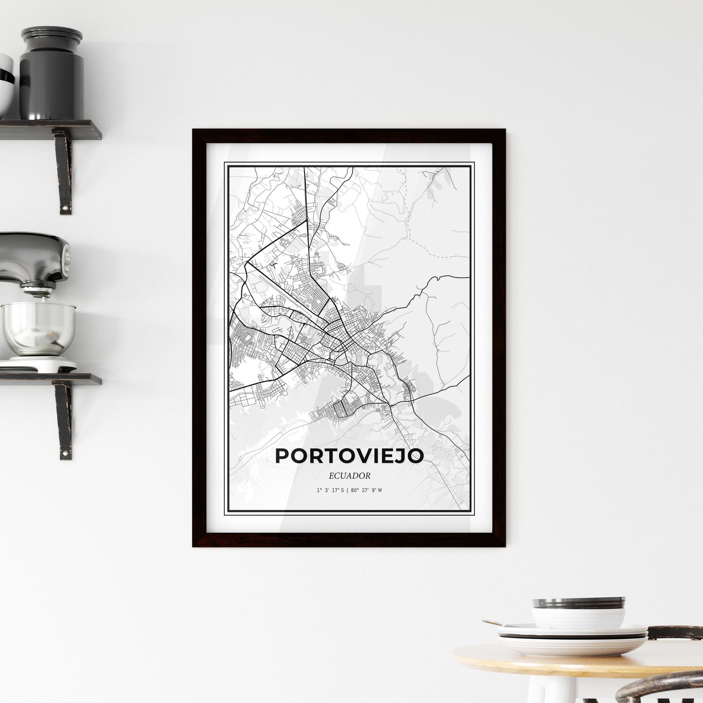 Portoviejo Ecuador - Minimal City Map