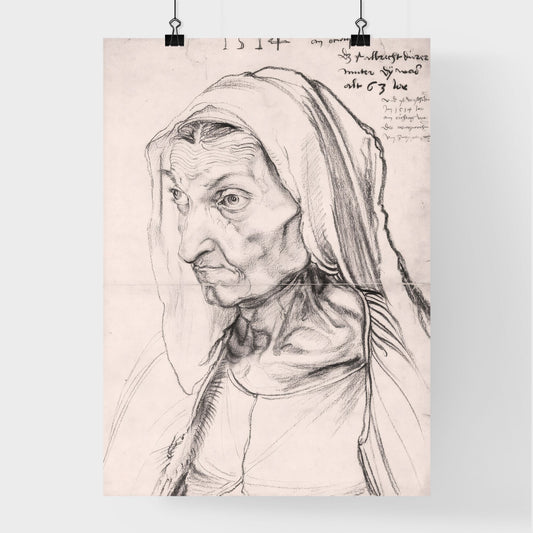 Portrait of an Old Woman in a Veil by Albrecht Dürer Poster