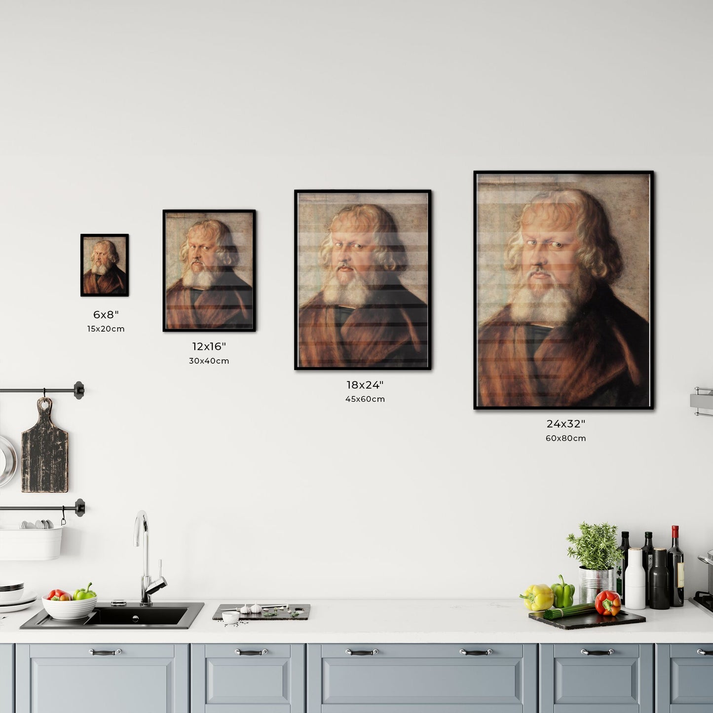 Portrait of Hieronymus Holzschuher by Albrecht Dürer Size Chart