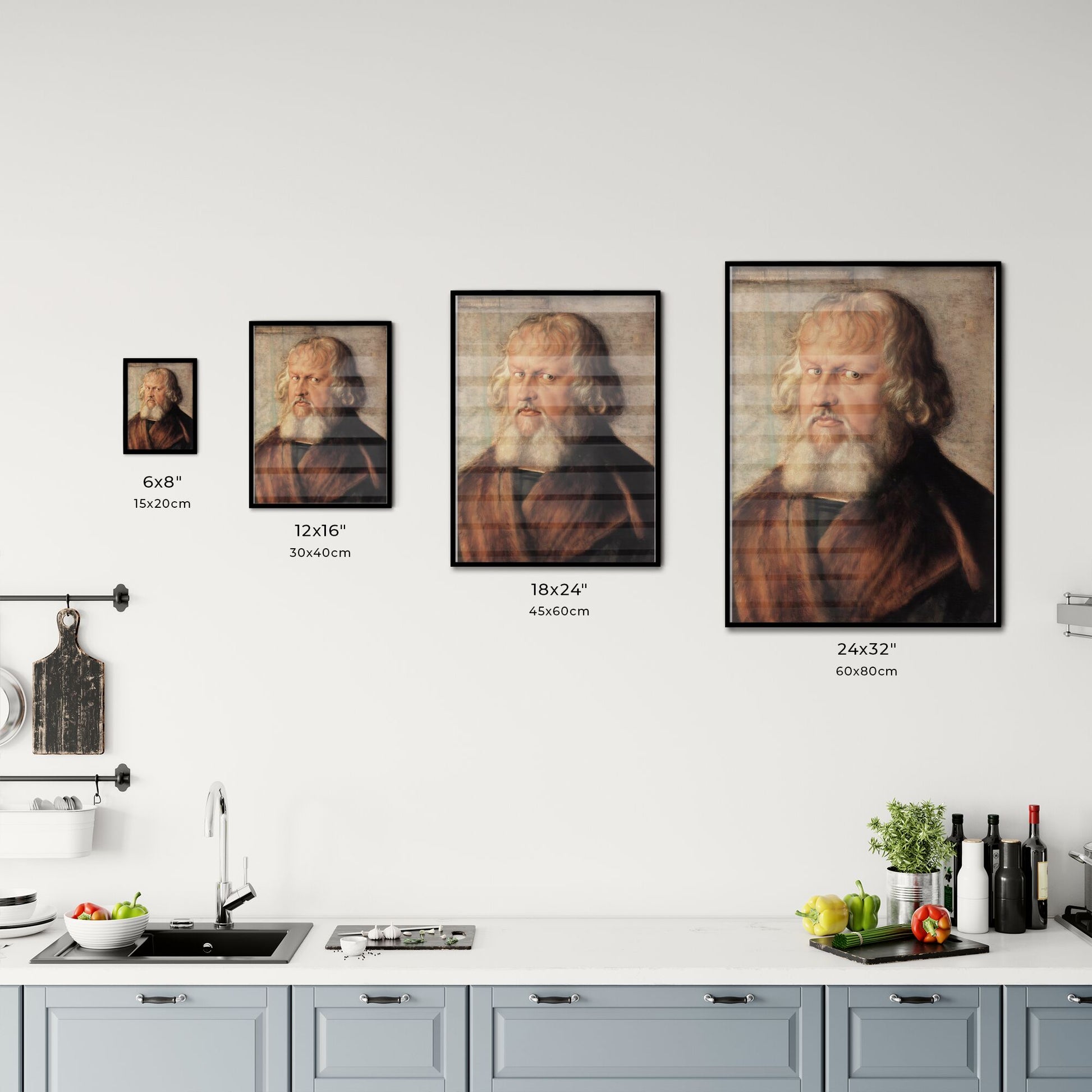 Portrait of Hieronymus Holzschuher by Albrecht Dürer Size Chart