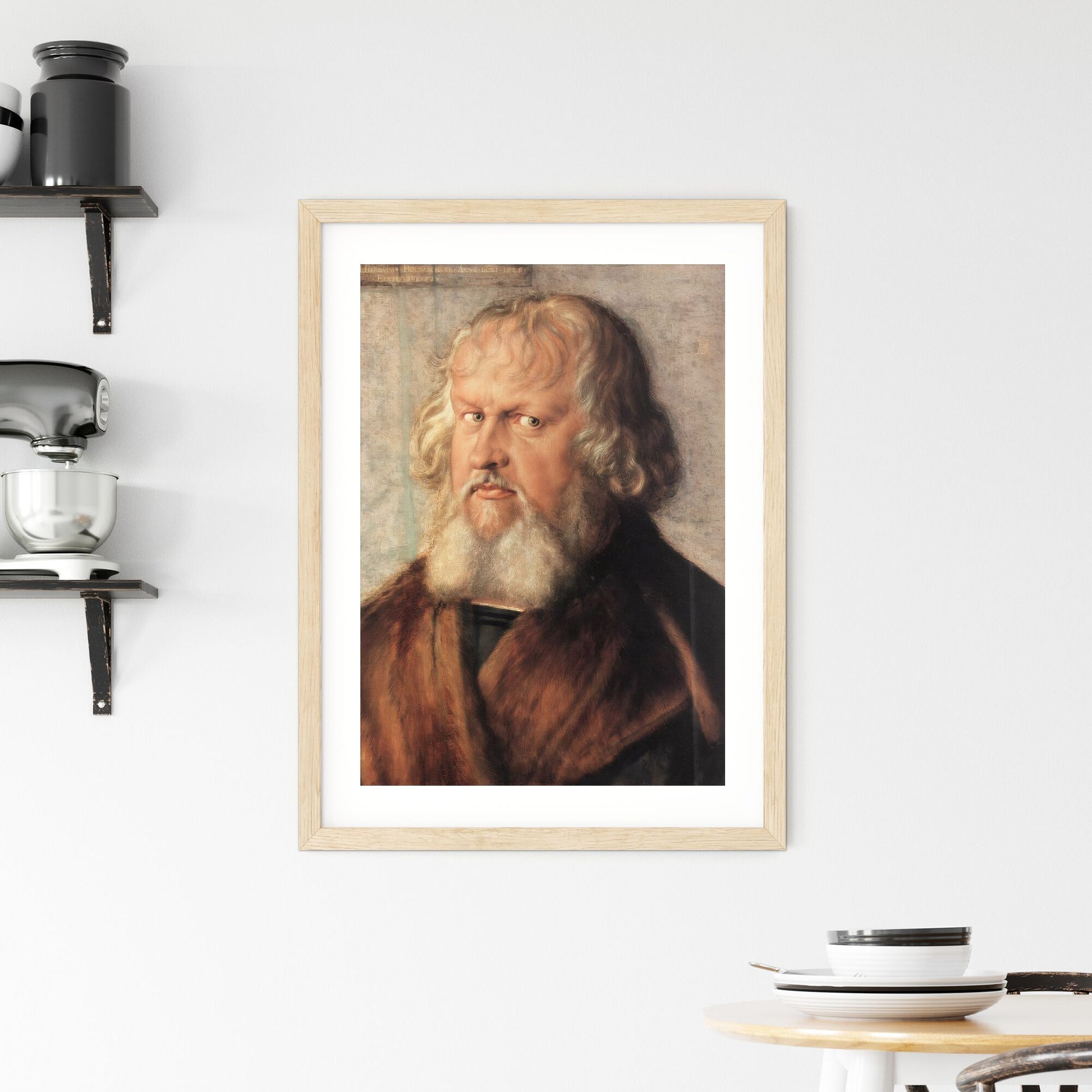 Framed Print of Portrait of Hieronymus Holzschuher by Albrecht Dürer