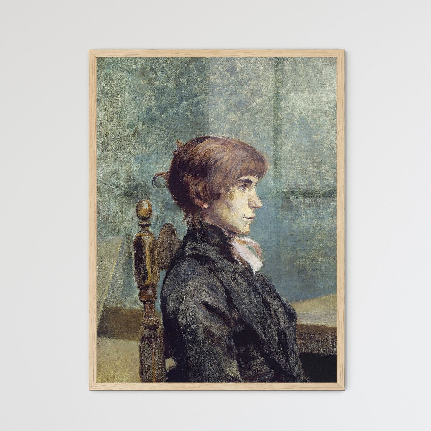 Portrait of Jeanne Wenz – Henri de Toulouse-Lautrec Framed Art Print