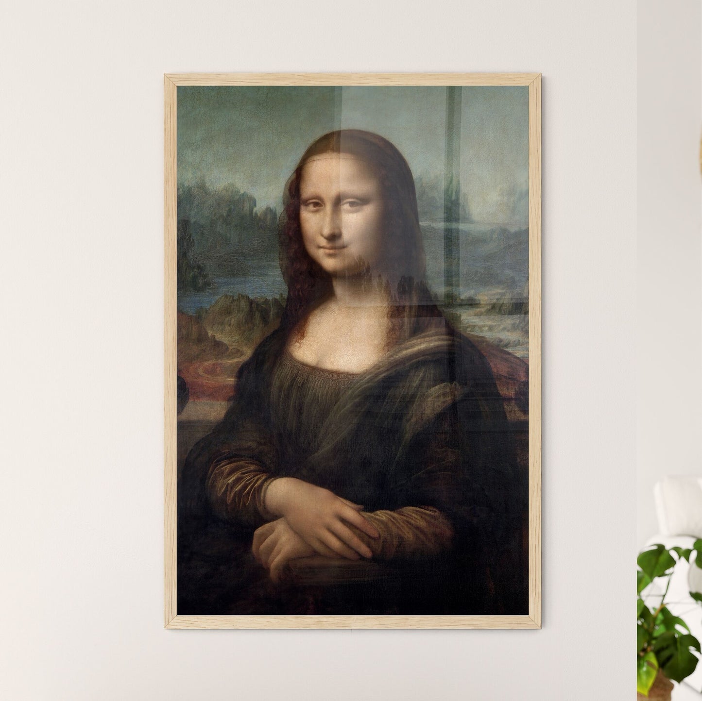 Portrait of Mona Lisa del Giocondo – Leonardo da Vinci Framed Art Print