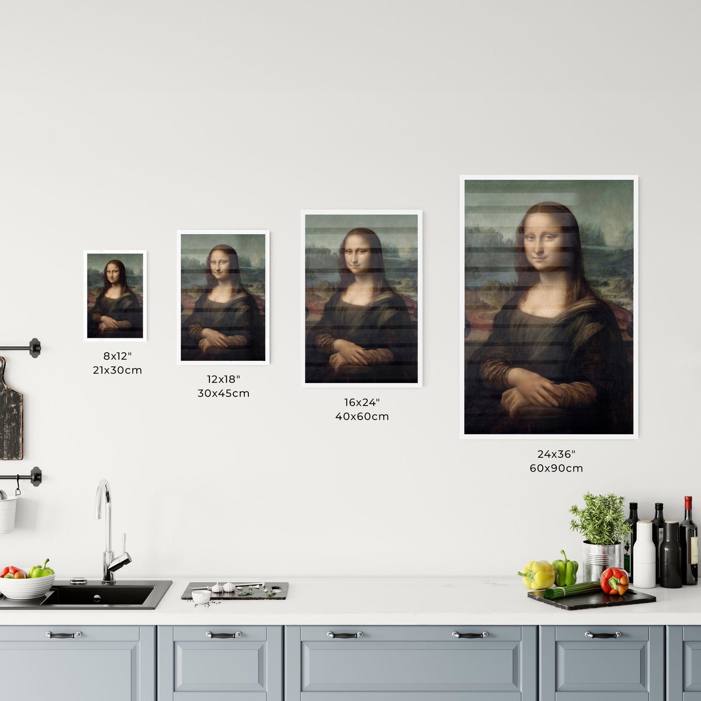 Portrait of Mona Lisa del Giocondo – Leonardo da Vinci Size Chart