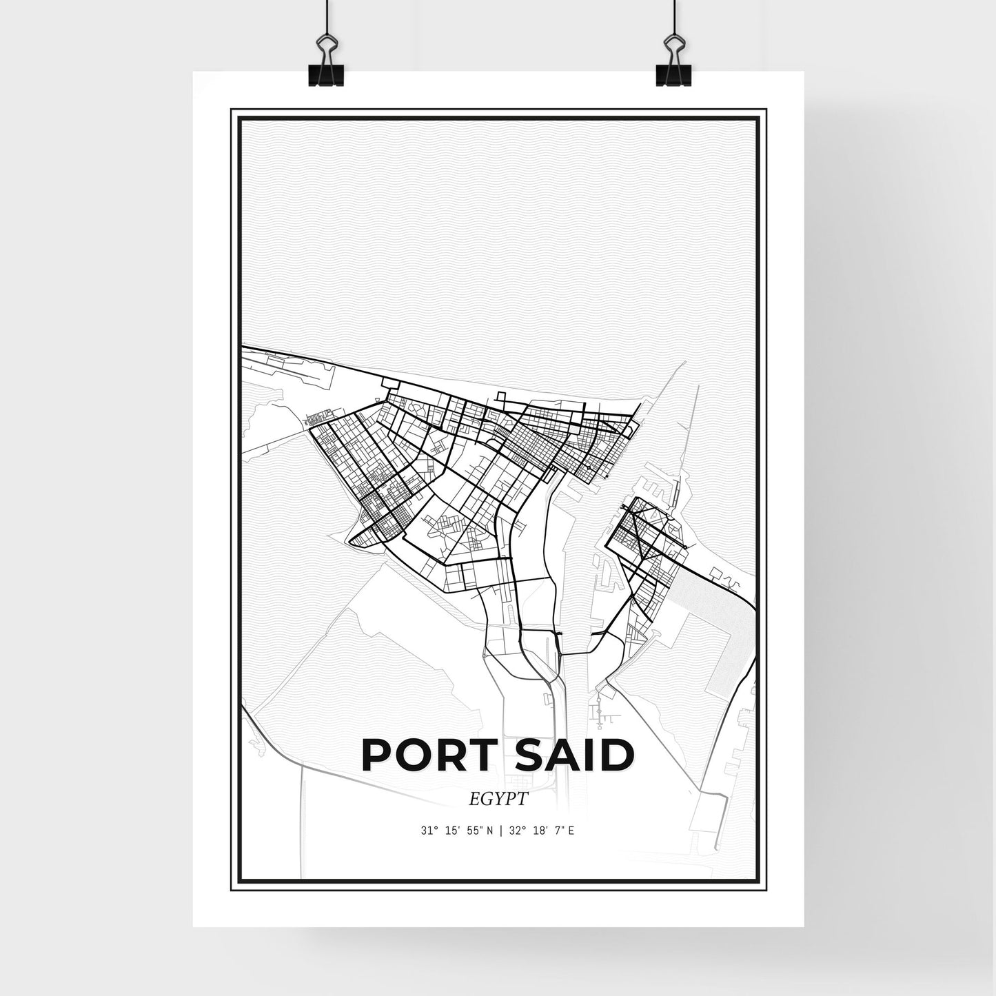 Port Said Egypt - Premium City Map Poster