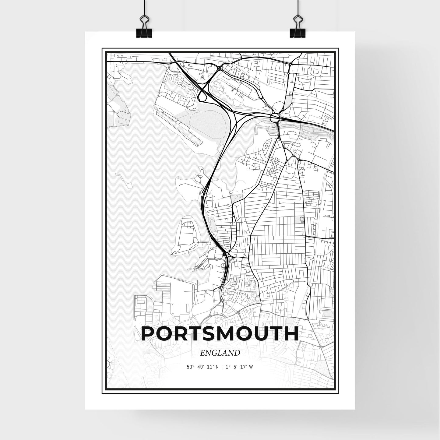 Portsmouth England - Premium City Map Poster