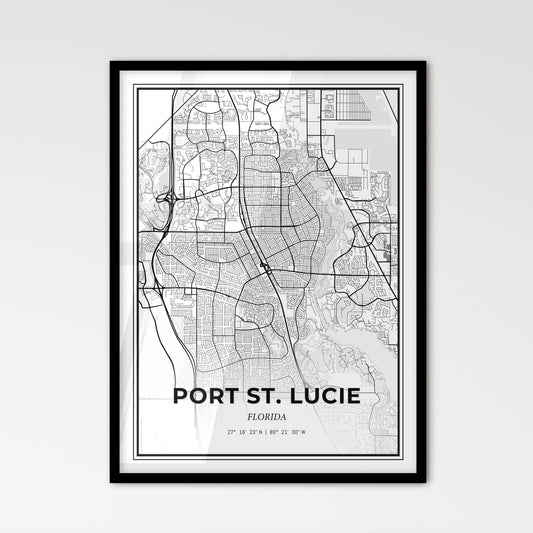 Port St. Lucie Florida - Scandinavian Style City Map for Modern Home Decor