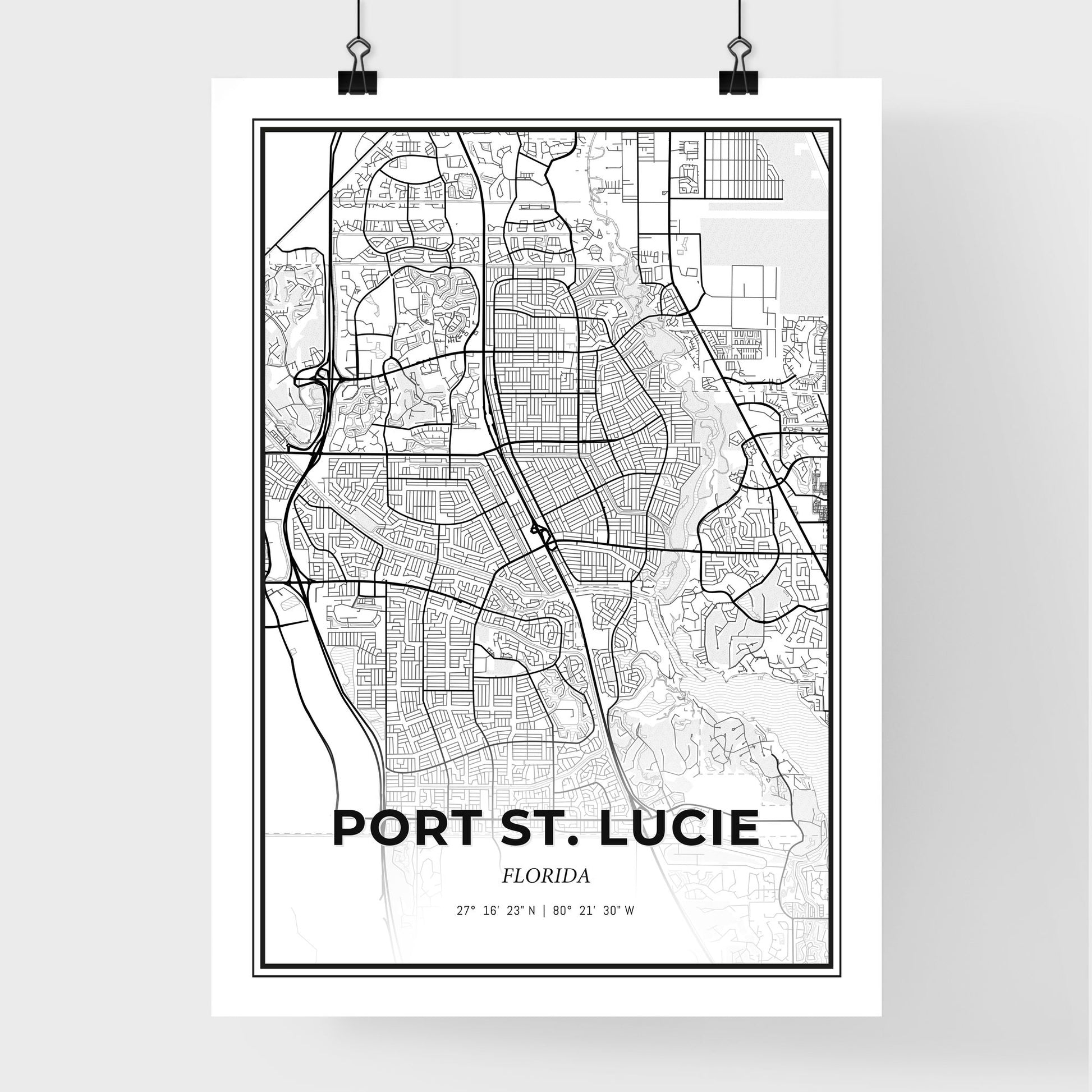 Port St. Lucie Florida - Premium City Map Poster