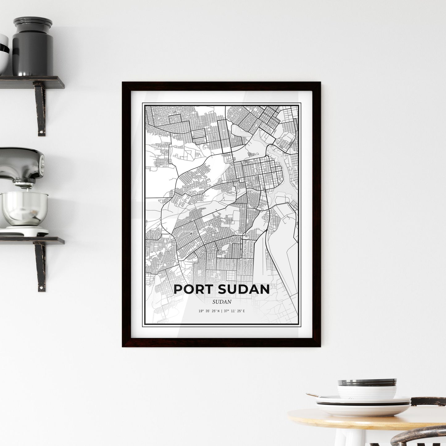 Port Sudan Sudan - Minimal City Map