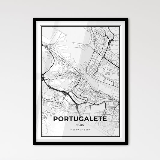 Portugalete Spain - Scandinavian Style City Map for Modern Home Decor