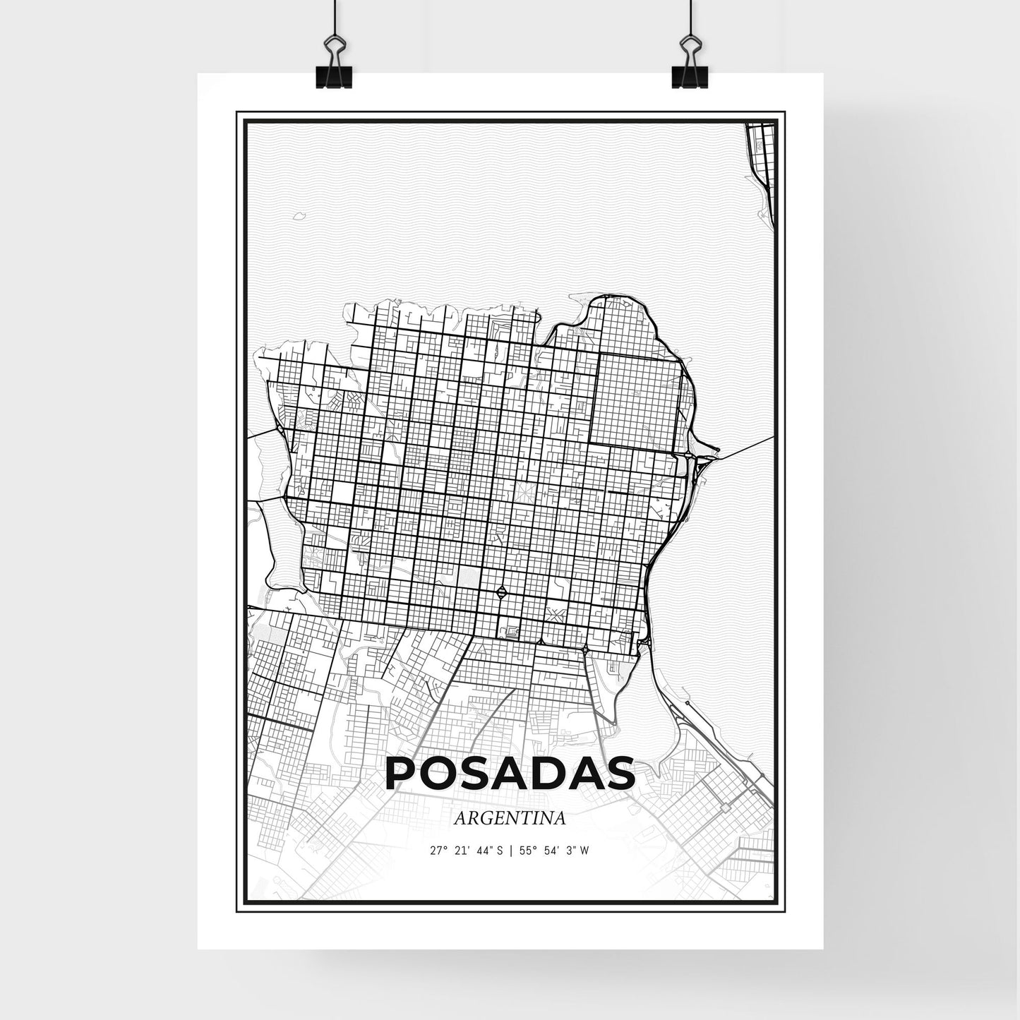 Posadas Argentina - Premium City Map Poster