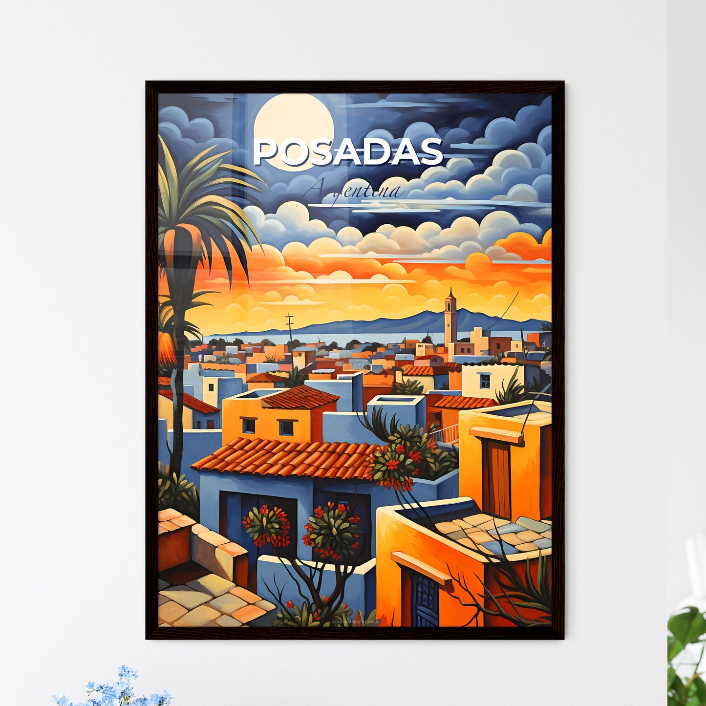 Posadas Argentina Cityscape Painting Art City Art Print Home Decor Skyline Canvas Wall Art Default Title