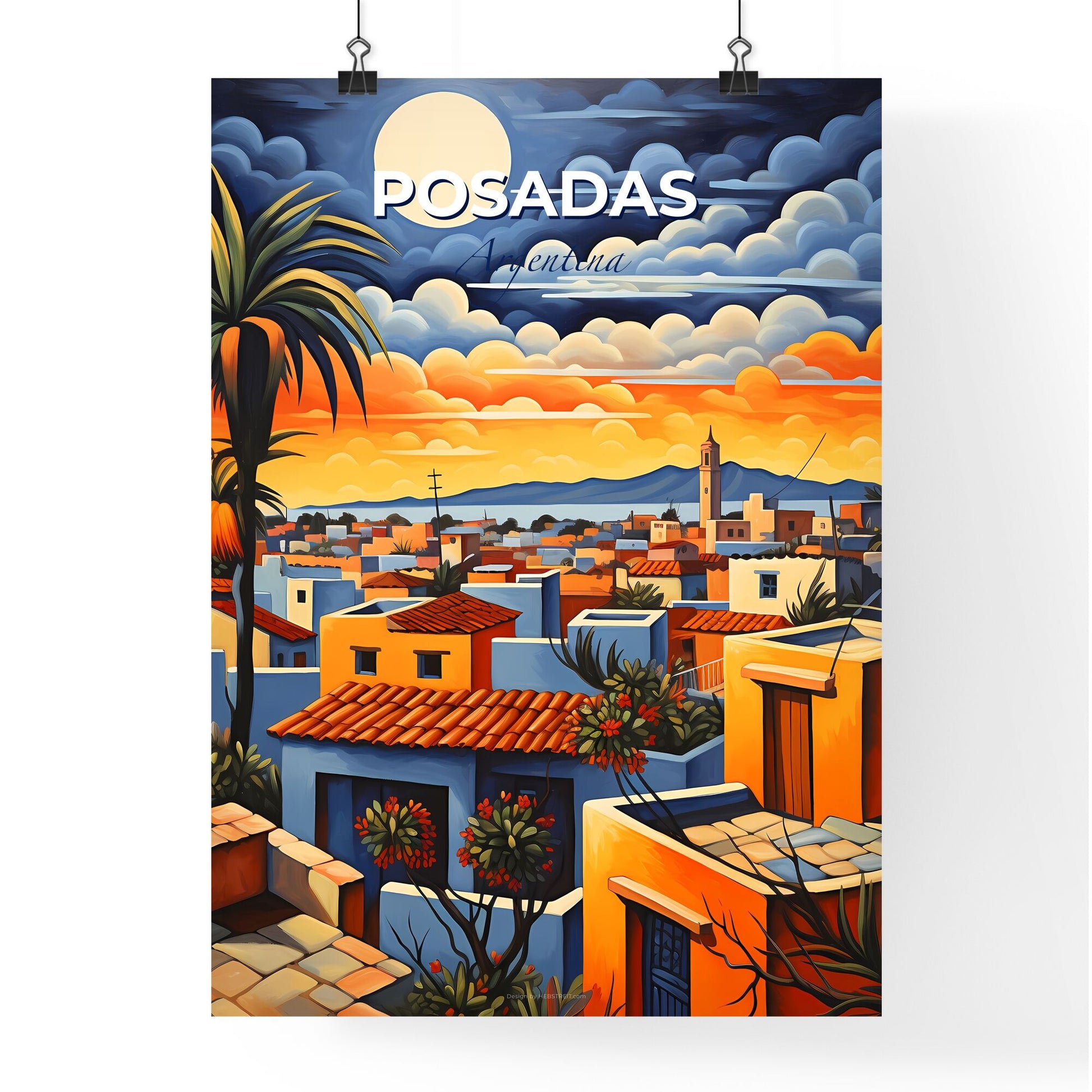 Posadas Argentina Cityscape Painting Art City Art Print Home Decor Skyline Canvas Wall Art Default Title