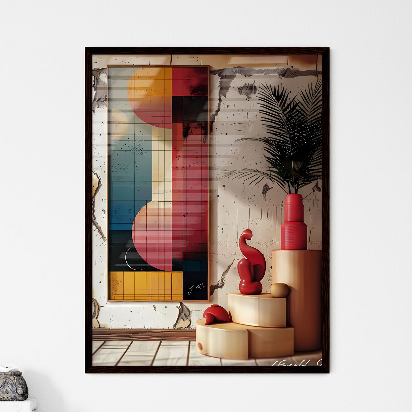 Abstract Painting Artwork on Wal - Framed Art Print